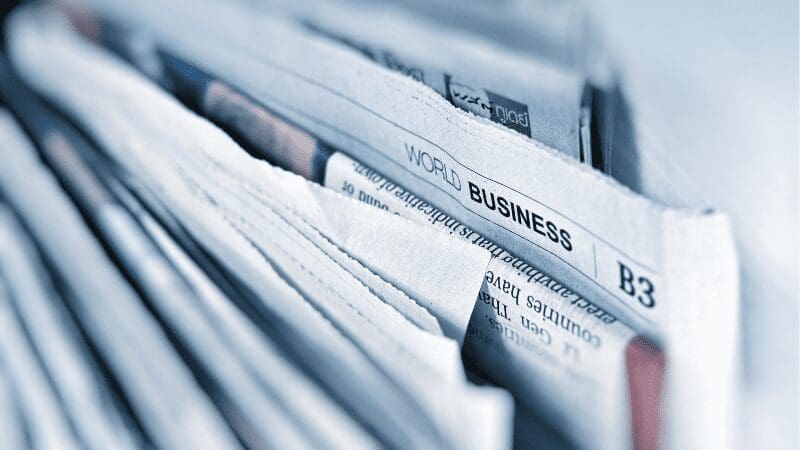 headline on a newspaper