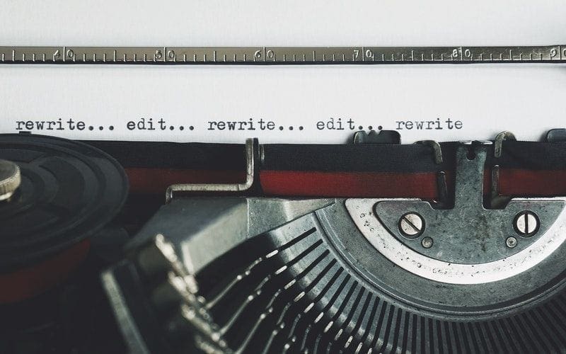 typewriter writing