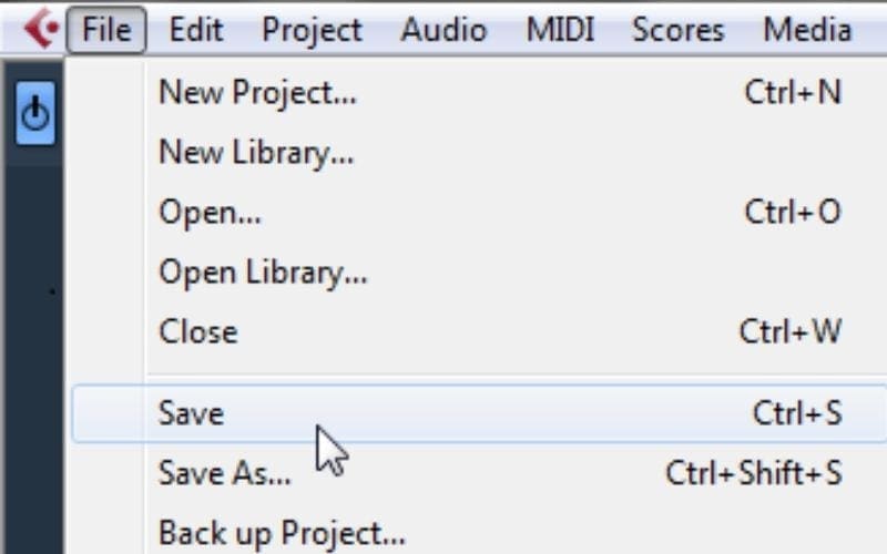 save project cubase 10