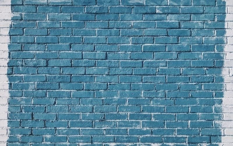 blue brick wall