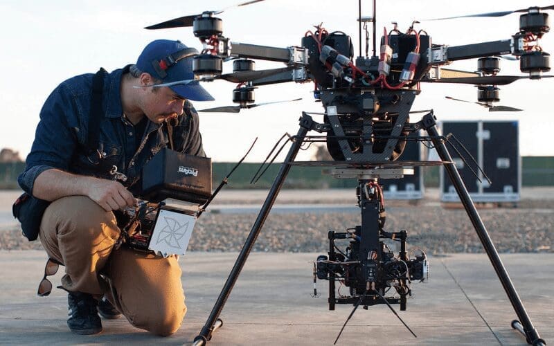 cinematographer with professional drone