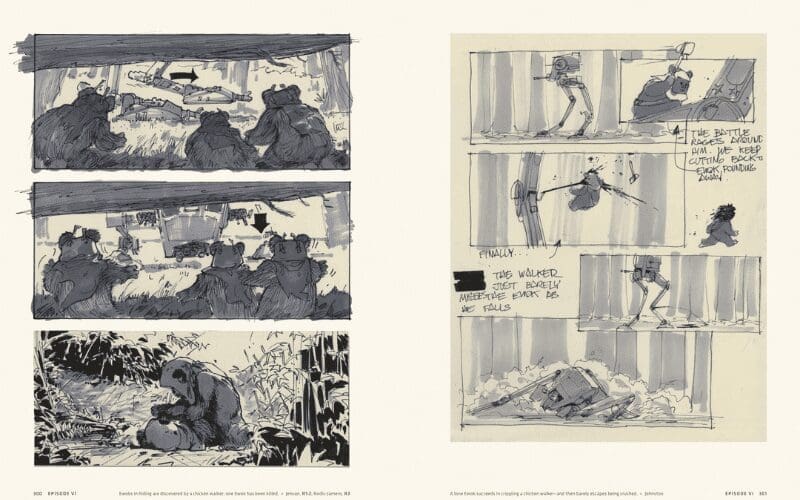 An original Star Wars storyboard