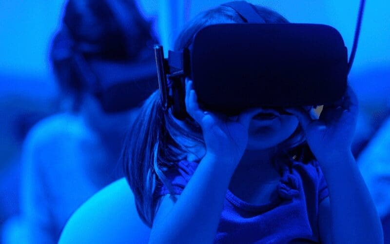 girl with vr head set