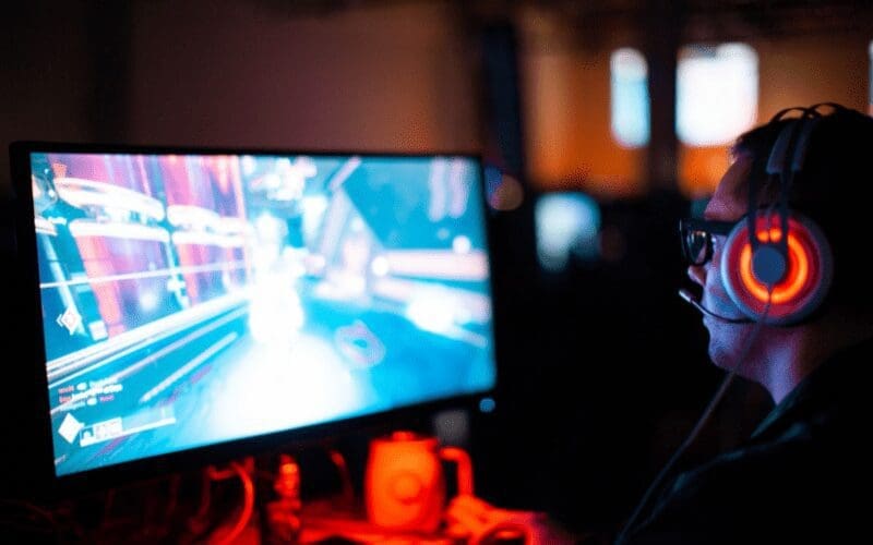 man playing games