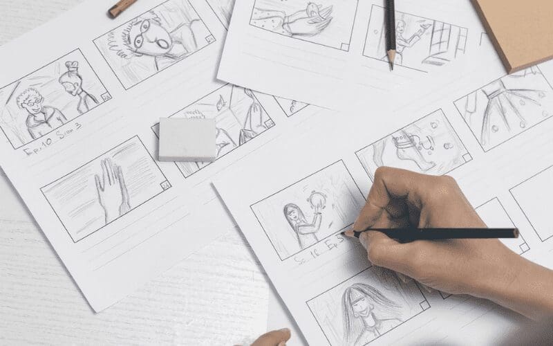 The illustration of a storyboard