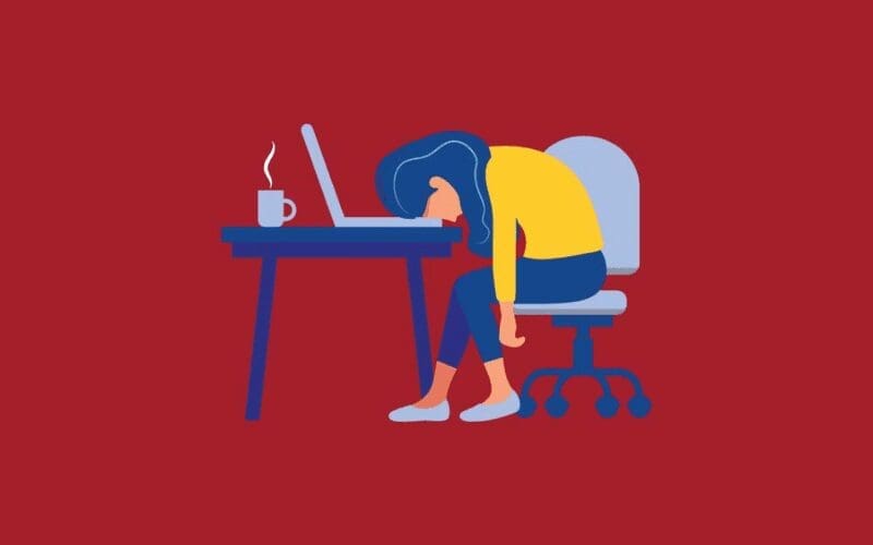 writers block laptop at desk