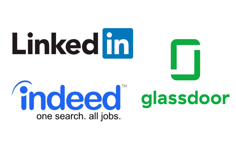 linkedin glassdoor and indeed logo