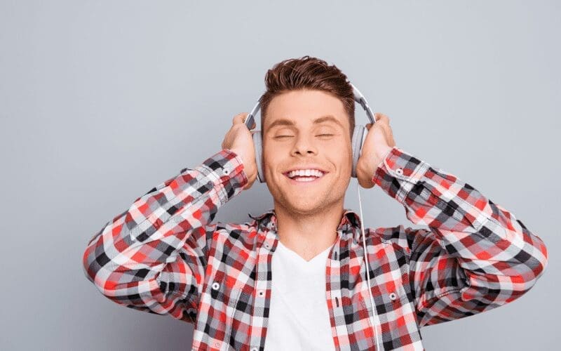 man playing music