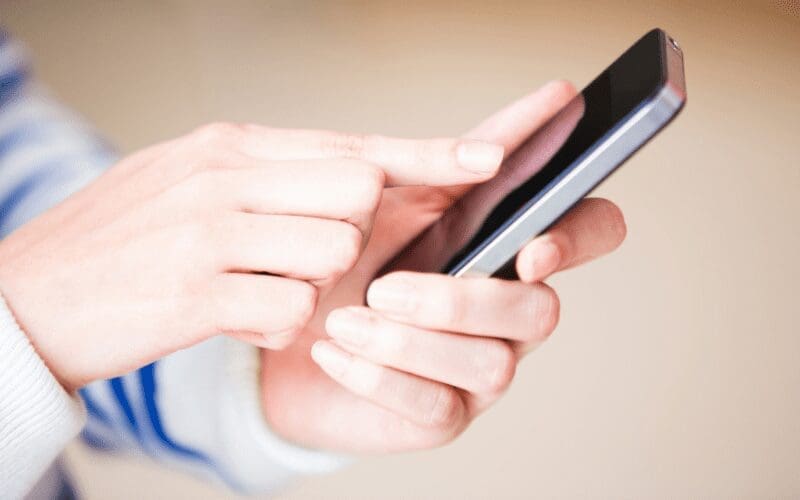 person texting