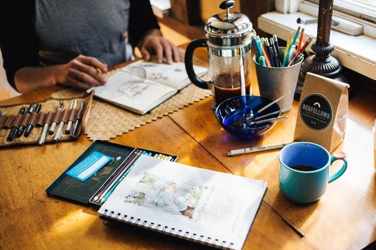 A self-trained concept artist at work