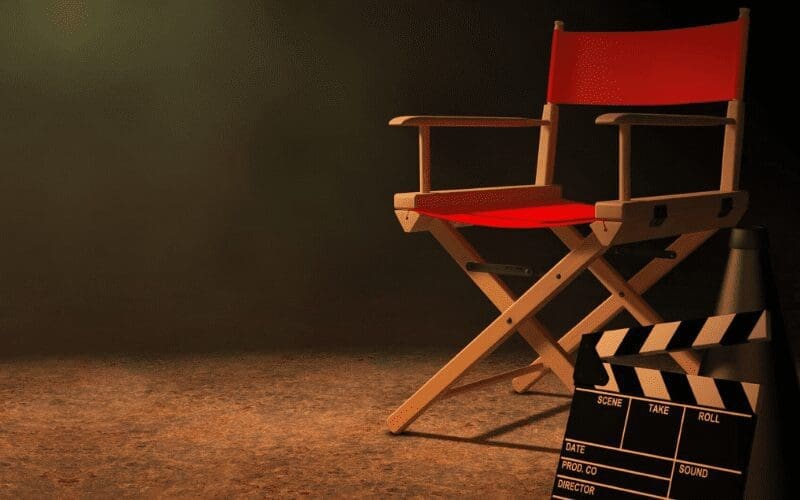 director chair and clapperboard