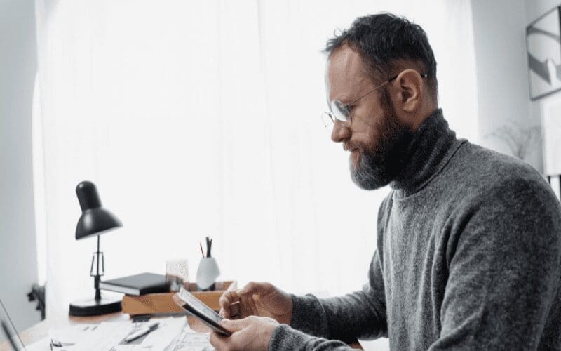man doing accounting