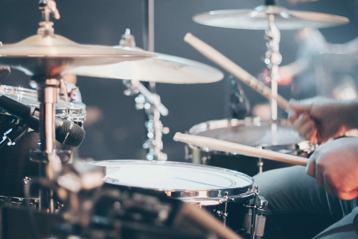 Drummer playing the drums