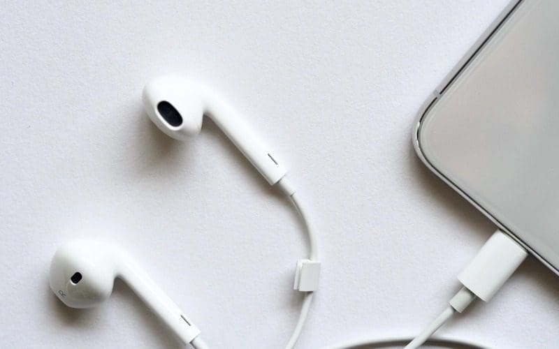 earphones and iPhone