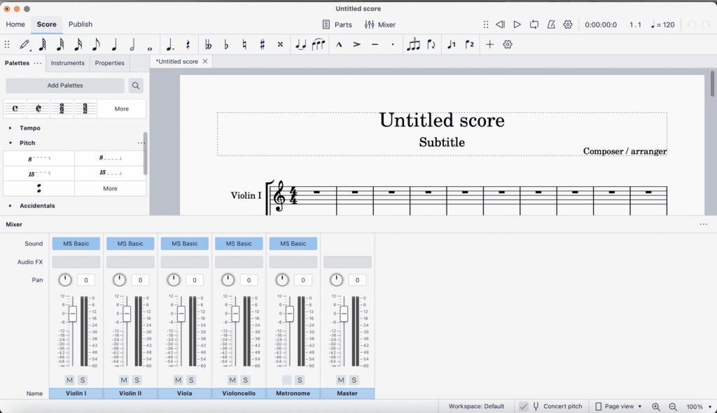 Musescore examples screen grab